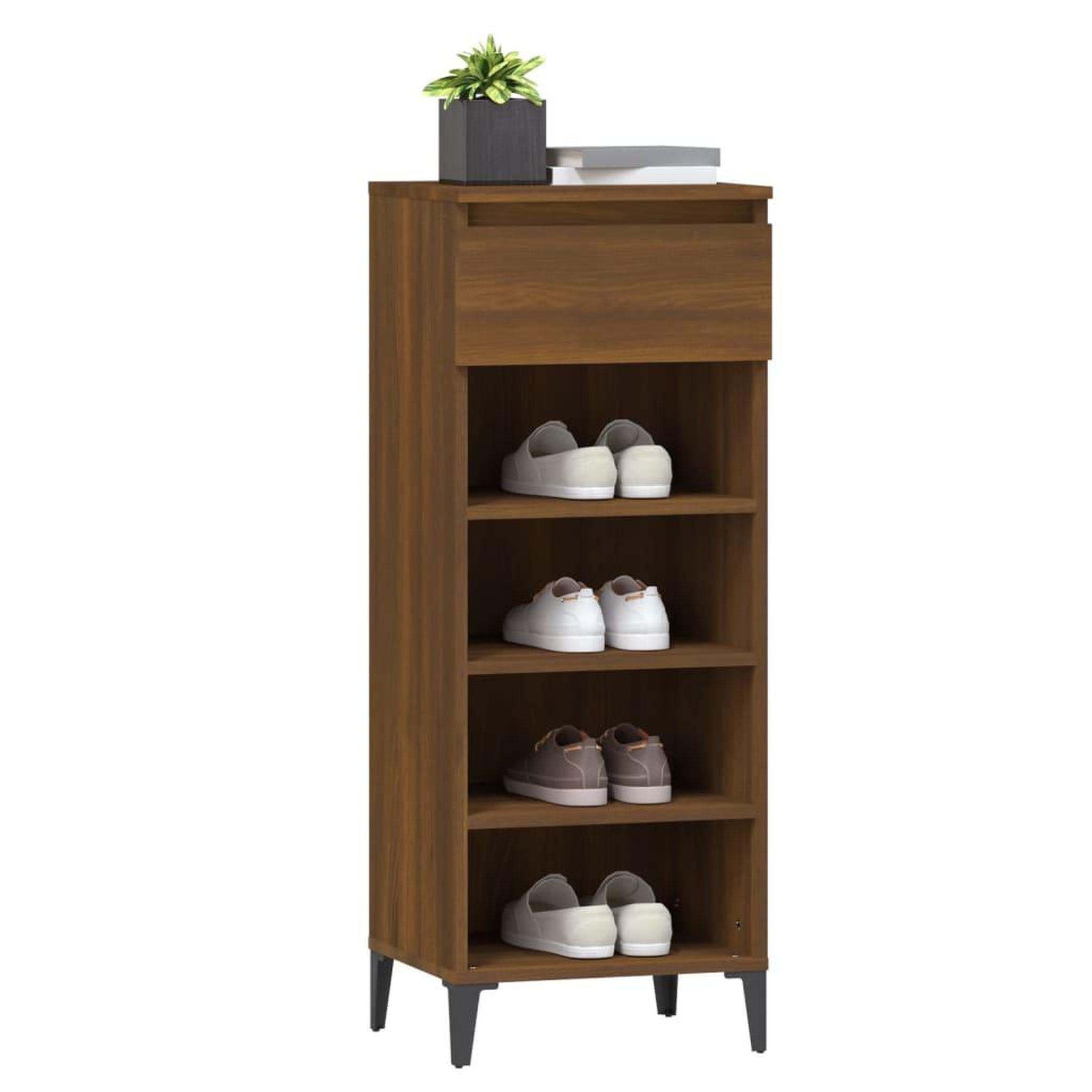 Voir la diapositive 4 : VIDAXL Etagere a chaussures Chene marron 40x36x105 cm Bois ingenierie