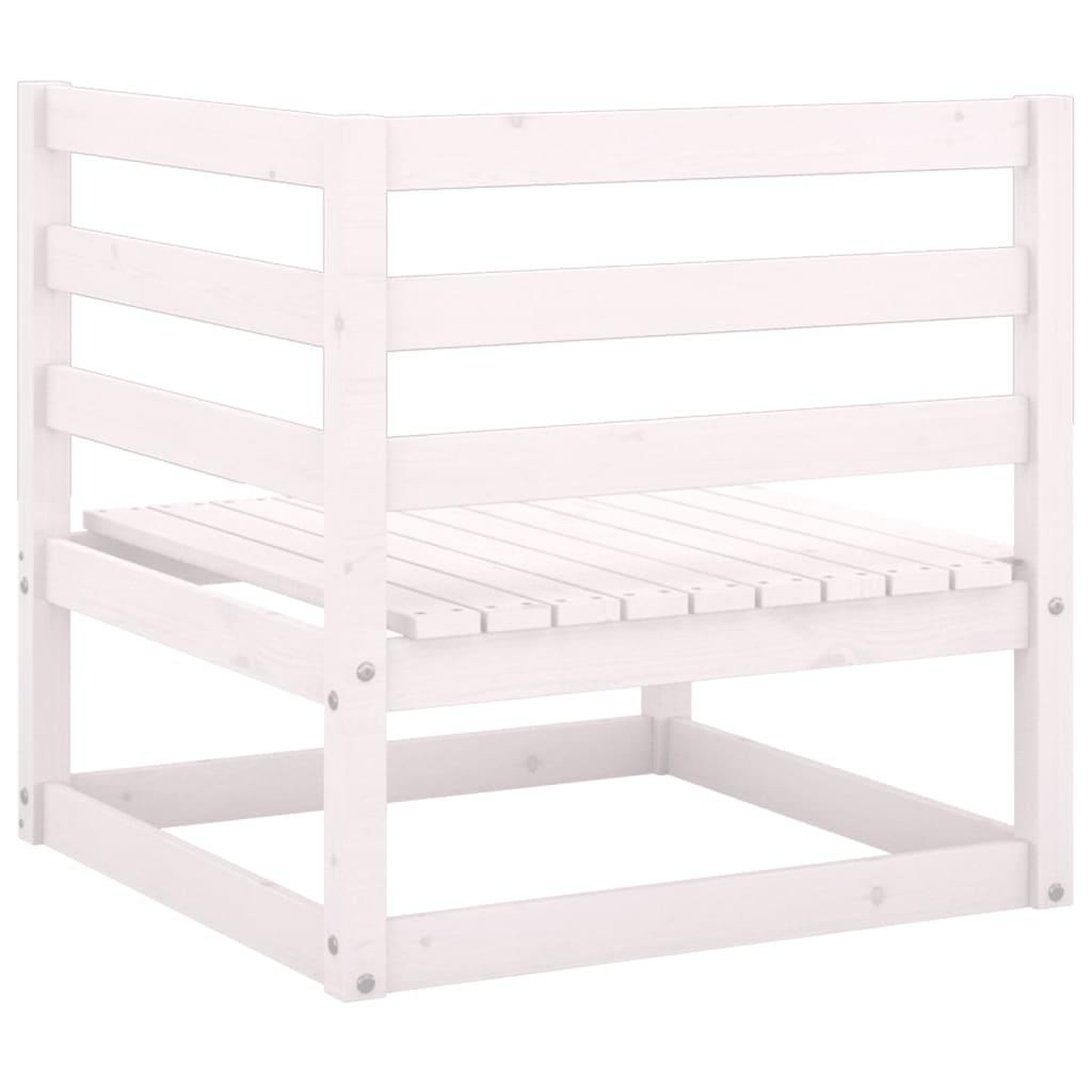 Voir la diapositive 4 : VIDAXL Canapes d'angle de jardin 2 pcs blanc bois de pin massif