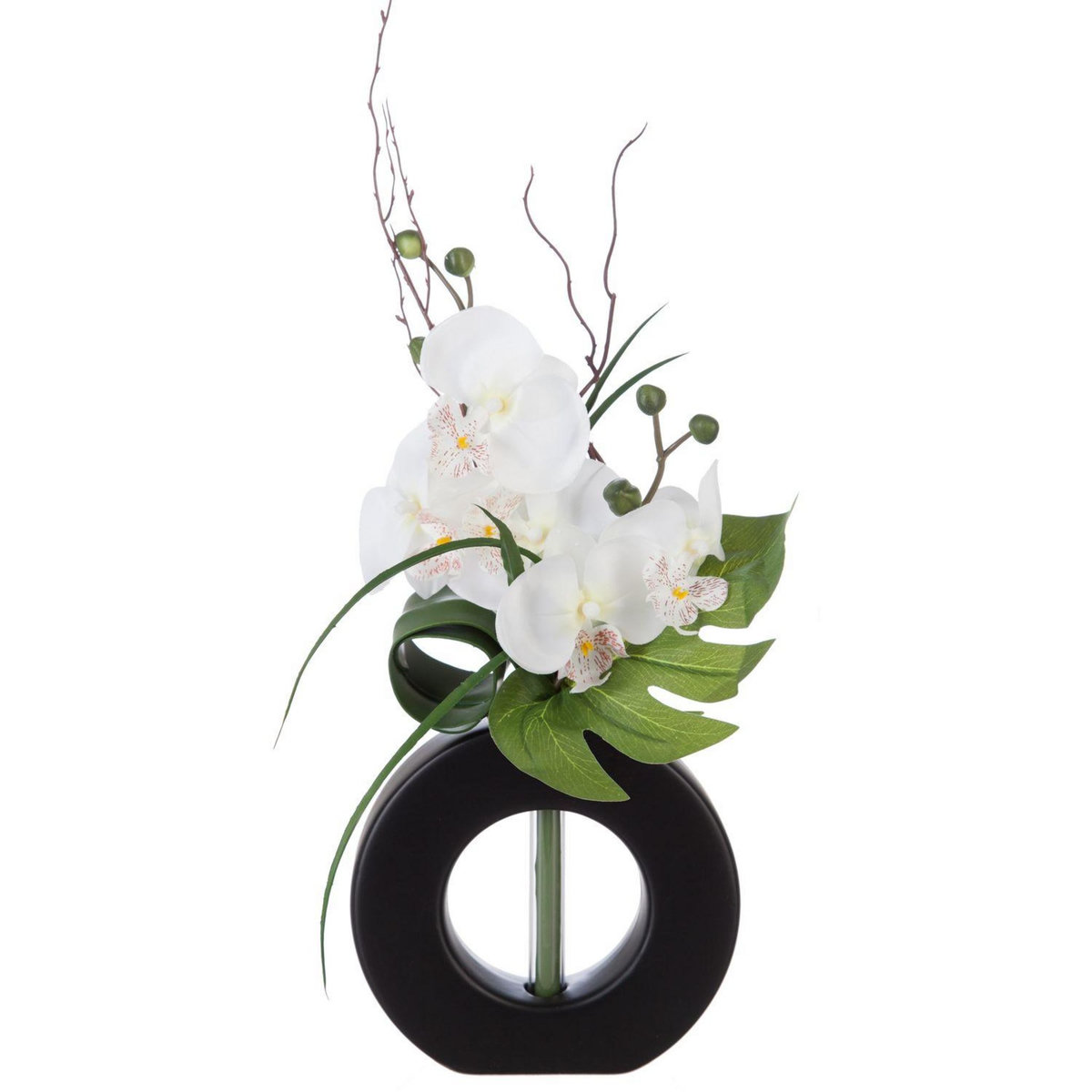 ATMOSPHERA Composition florale vase  - Hauteur 44 cm - Orchidée