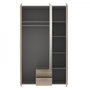 Voir la diapositive 4 : MARKET24 Armoire 3 portes battantes avec 1 miroir + 2 tiroirs - Décor chene Sonoma - L 121 x P 54 x H 200,1 cm - SELKEÄ