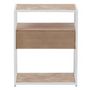 Voir la diapositive 4 : Paris Prix Table d'Appoint 1 Tiroir  Miraza  61cm Naturel & Blanc