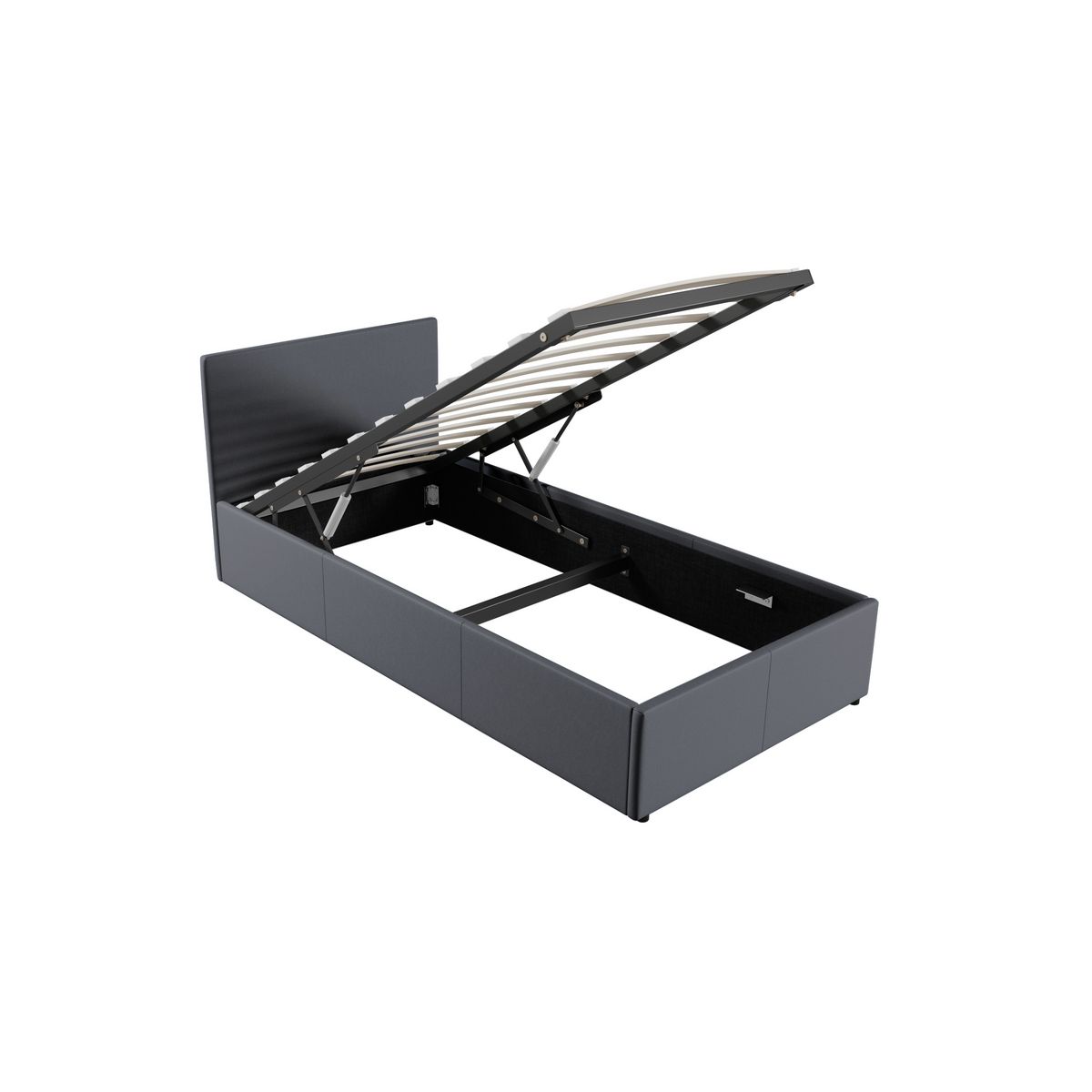 Lit coffre 90x190cm sommier inclus avec tête de lit WILLOW