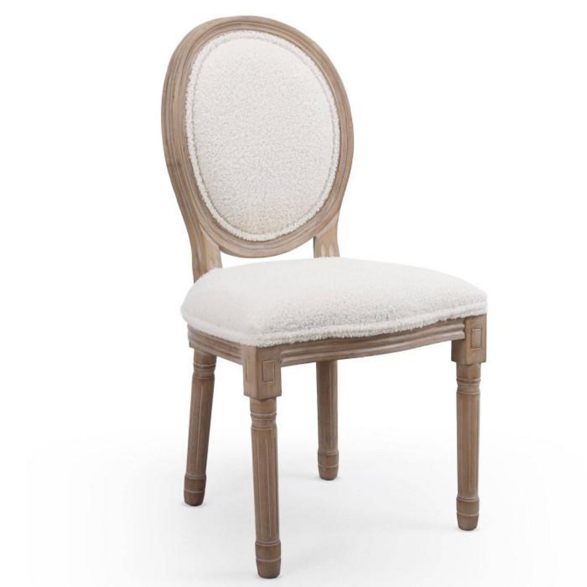 Paris Prix Lot de 2 Chaises Médaillon Design  Versailles  96cm Crème