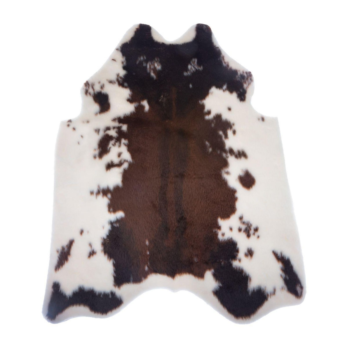 ATMOSPHERA Tapis en polyester, effet peau de vache - 100x94 cm - Marron et blanc
