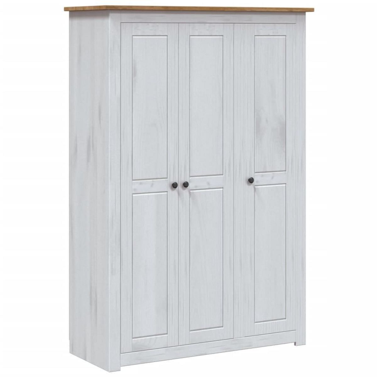 VIDAXL Garde-robe 3 portes Blanc 118x50x171,5cm Pin Assortiment Panama