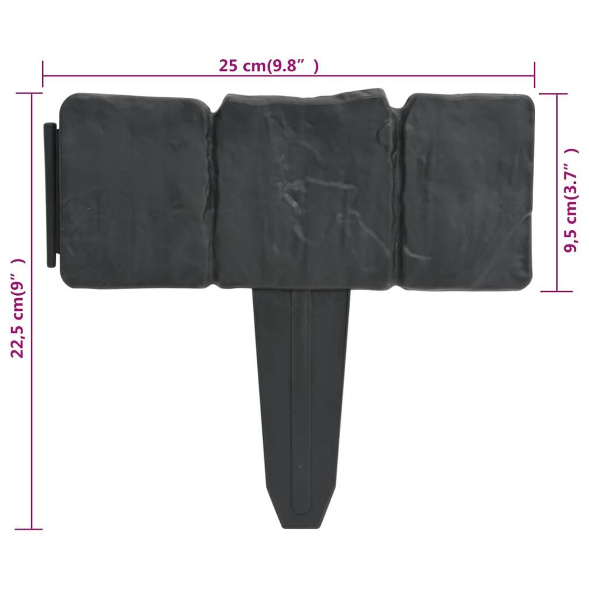 Voir la diapositive 5 : VIDAXL Cloture de jardin/pelouse plastique aspect de pierre 41 pcs 10m