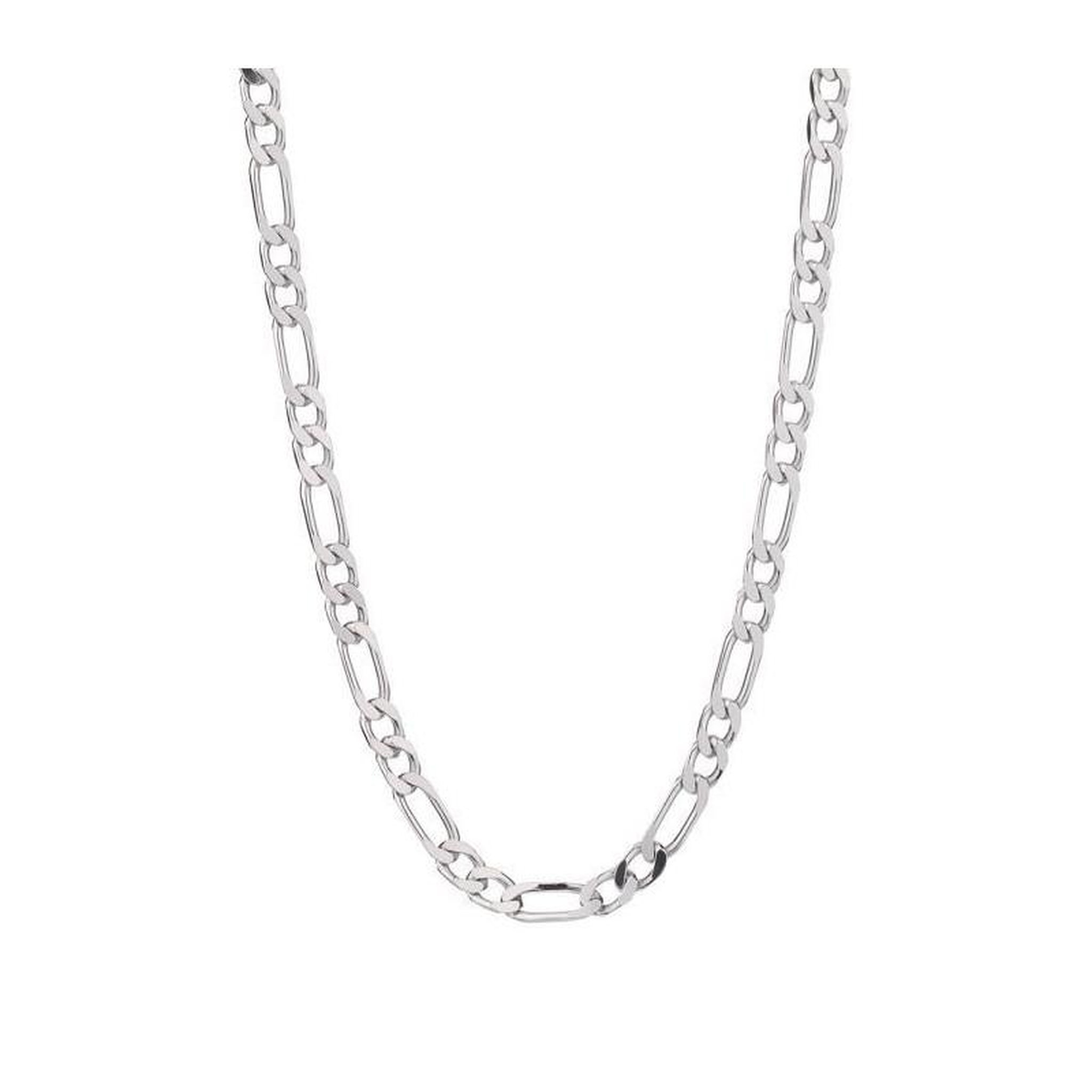 L'ATELIER D'AZUR Collier / Chaîne Homme Argent 925 - Maille Figaro Alternée 1+2 - 50cm