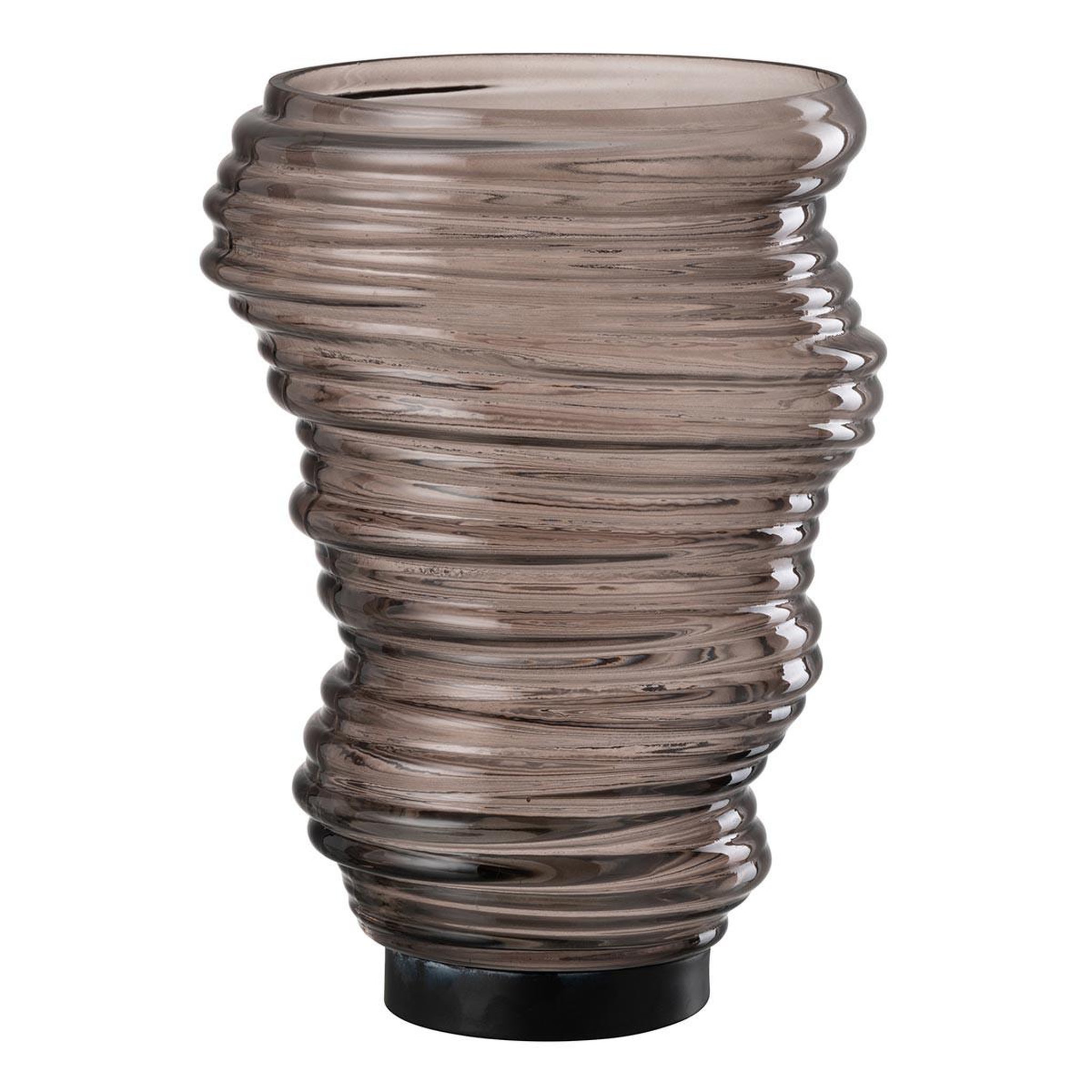 Voir la diapositive 1 : J-LINE Vase design en verre  tornado  27cm gris