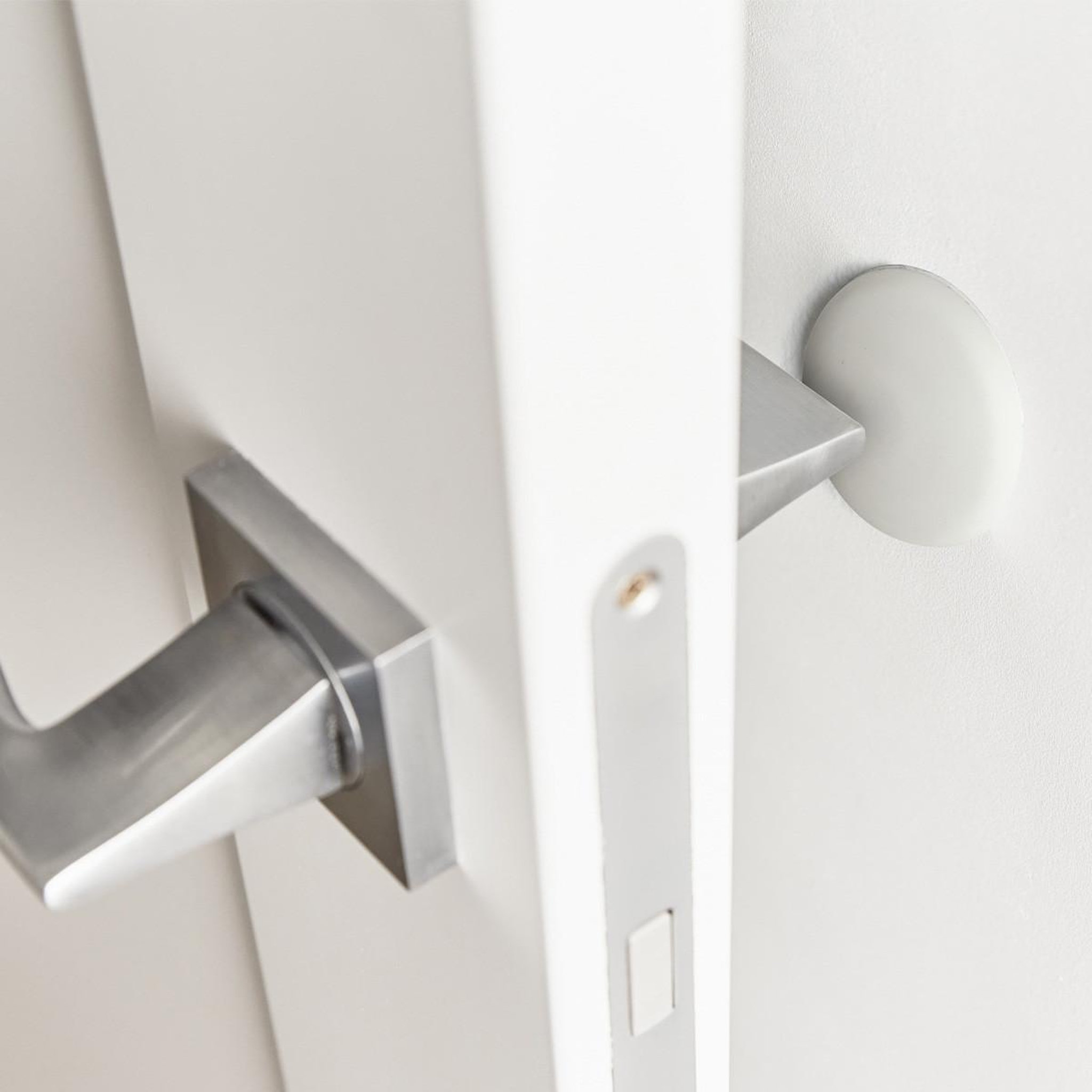 Voir la diapositive 3 : FIVE Lot de 6 butées adhésives  poignée de porte  4cm blanc
