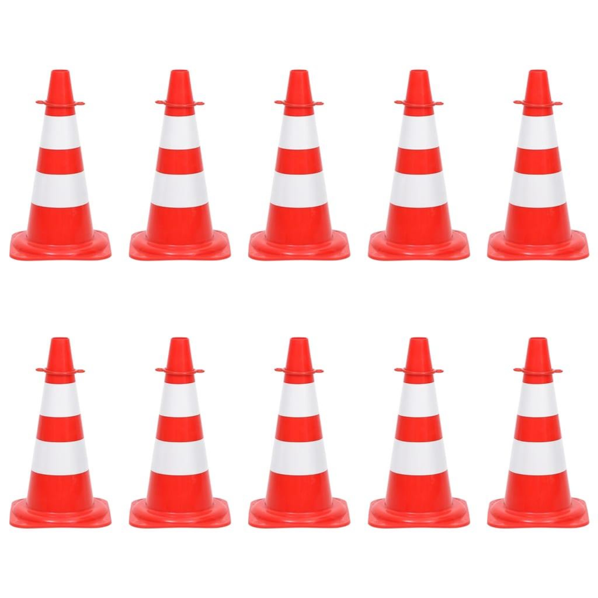 Voir la diapositive 3 : VIDAXL Ensemble de cones avec 10 m de chaîne Rouge et blanc