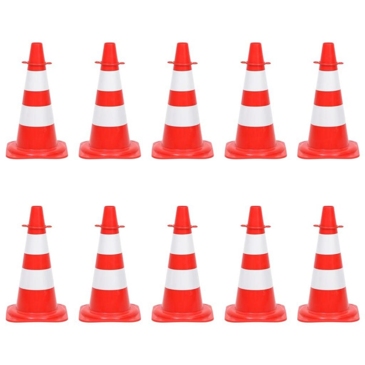 VIDAXL Ensemble de cones avec 10 m de chaîne Rouge et blanc