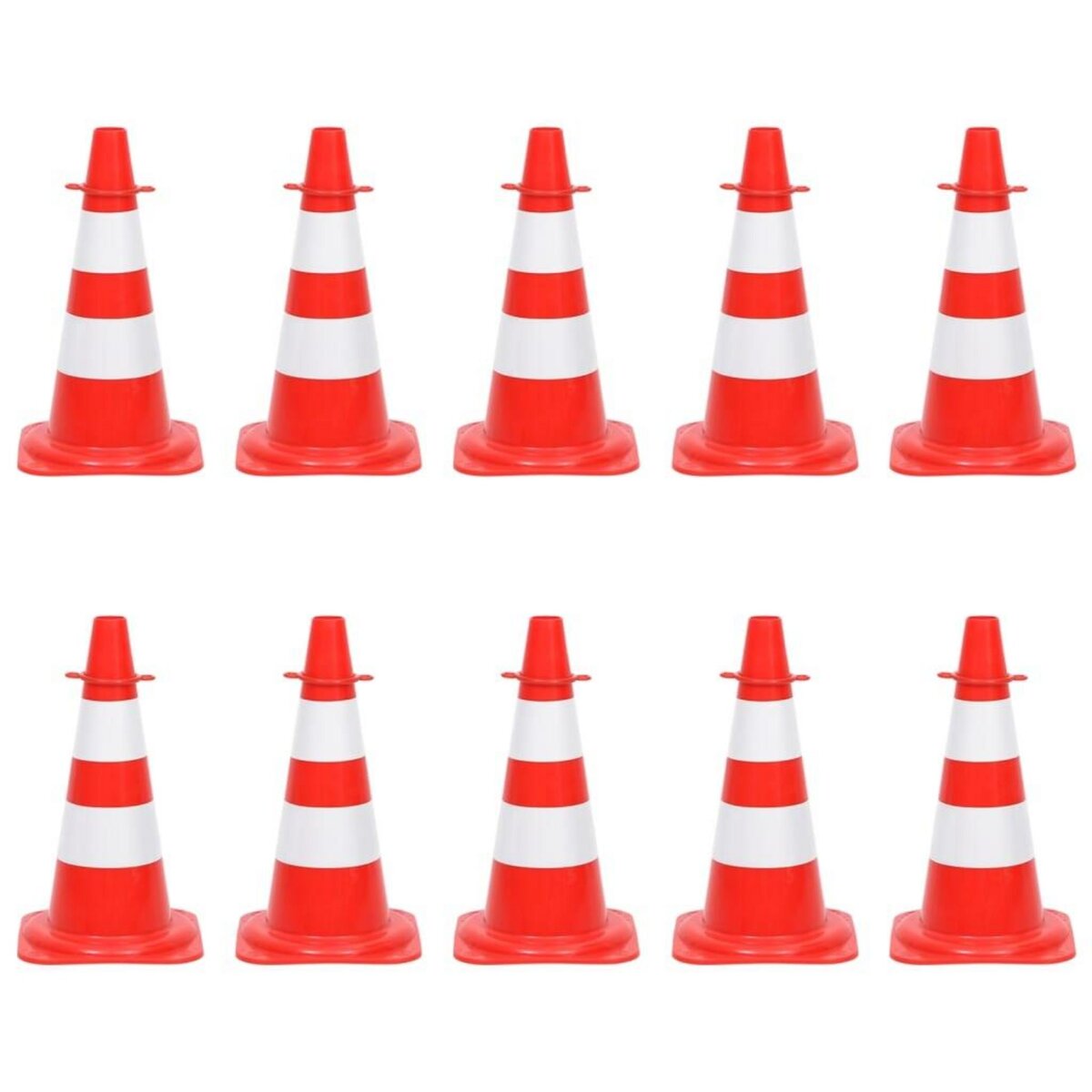 VIDAXL Ensemble de cones avec 10 m de chaîne Rouge et blanc