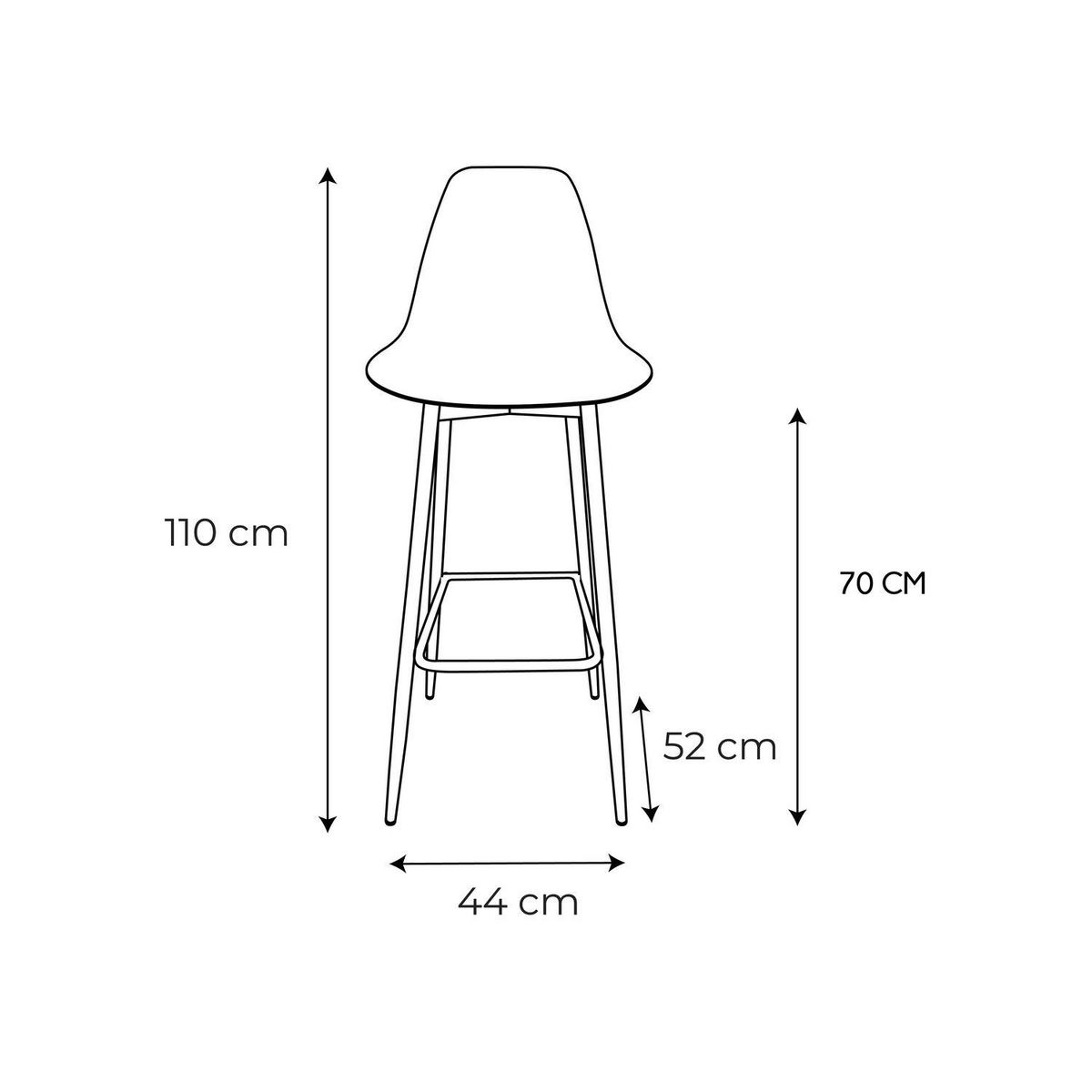 The Home Deco Factory Lot de 2 chaises de bar MALO - Noir