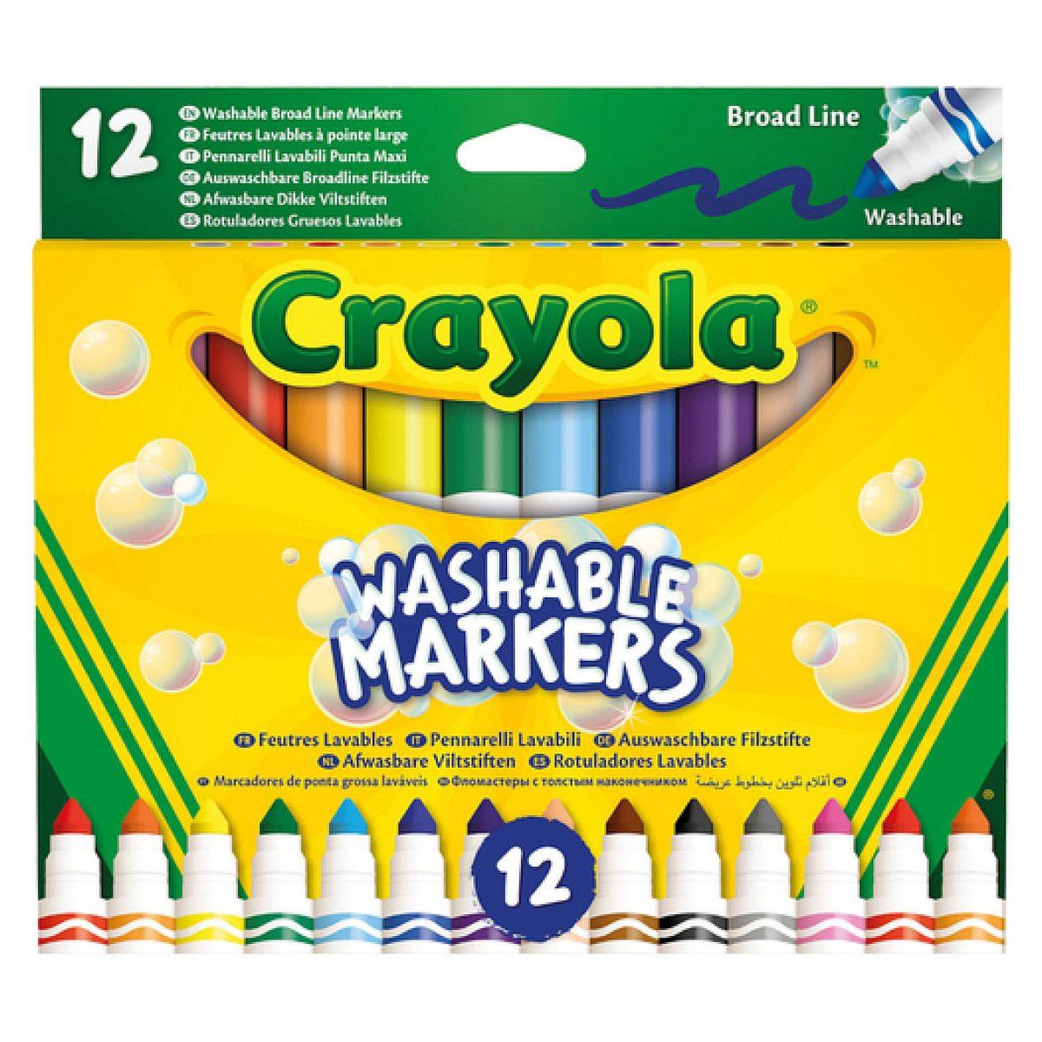 Crayola 12 feutres lavables pointe conique