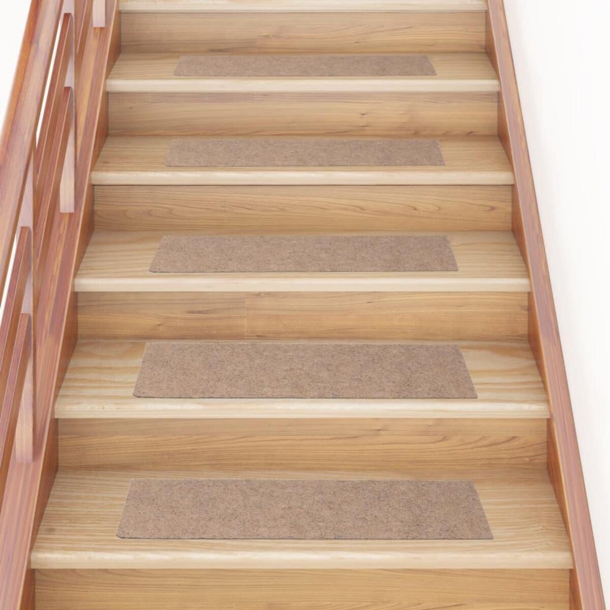 VIDAXL Tapis d'escalier autocollants Rectangulaire 15 pcs 76x20 cm