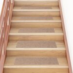 VIDAXL Tapis d'escalier autocollants Rectangulaire 15 pcs 76x20 cm