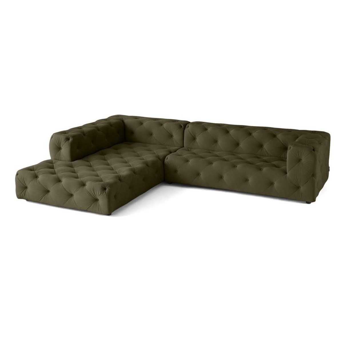 LISA DESIGN Gallata - canapé chesterfield d'angle gauche - 5 places - en velours