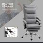 Voir la diapositive 5 : VINSETTO Fauteuil de bureau massant chauffant inclinable réglable repose-pieds rétractable microfibre gris