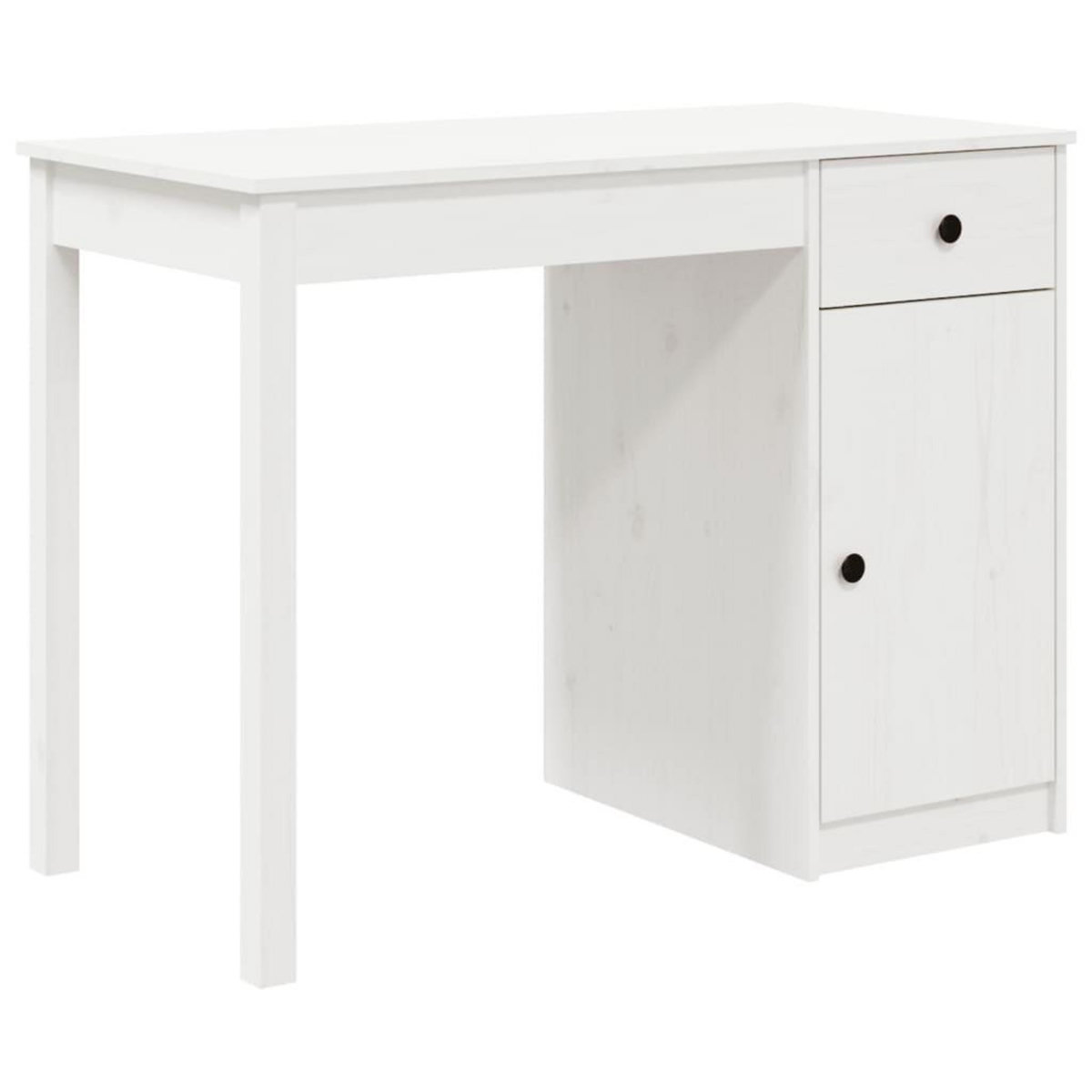 VIDAXL Bureau Blanc 100x50x75 cm Bois massif de pin