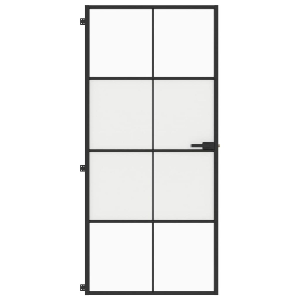 VIDAXL Porte interieure mince noir 93x201,5 cm verre trempe aluminium