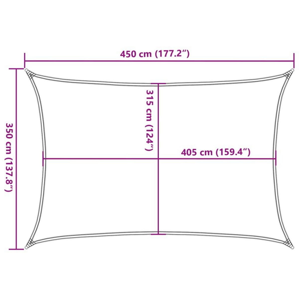 VIDAXL Voile d'ombrage 160 g/m^2 Blanc 3,5x4,5 m PEHD