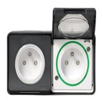 Schneider Electric Double prise avec terre saillie Mureva Styl, SCHNEIDER ELECTRIC, anthracite