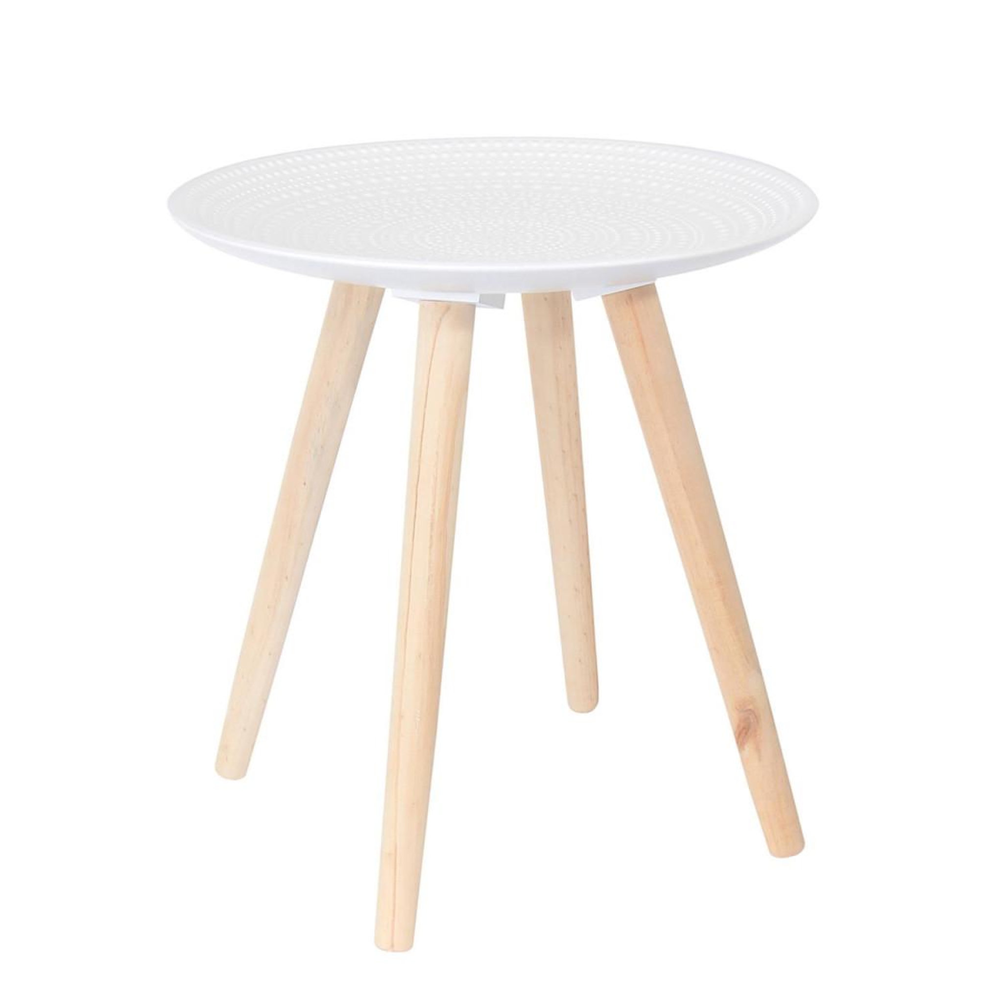 Voir la diapositive 3 : The Home Deco Factory Lot de 2 tables gigognes  sanda  49cm blanc