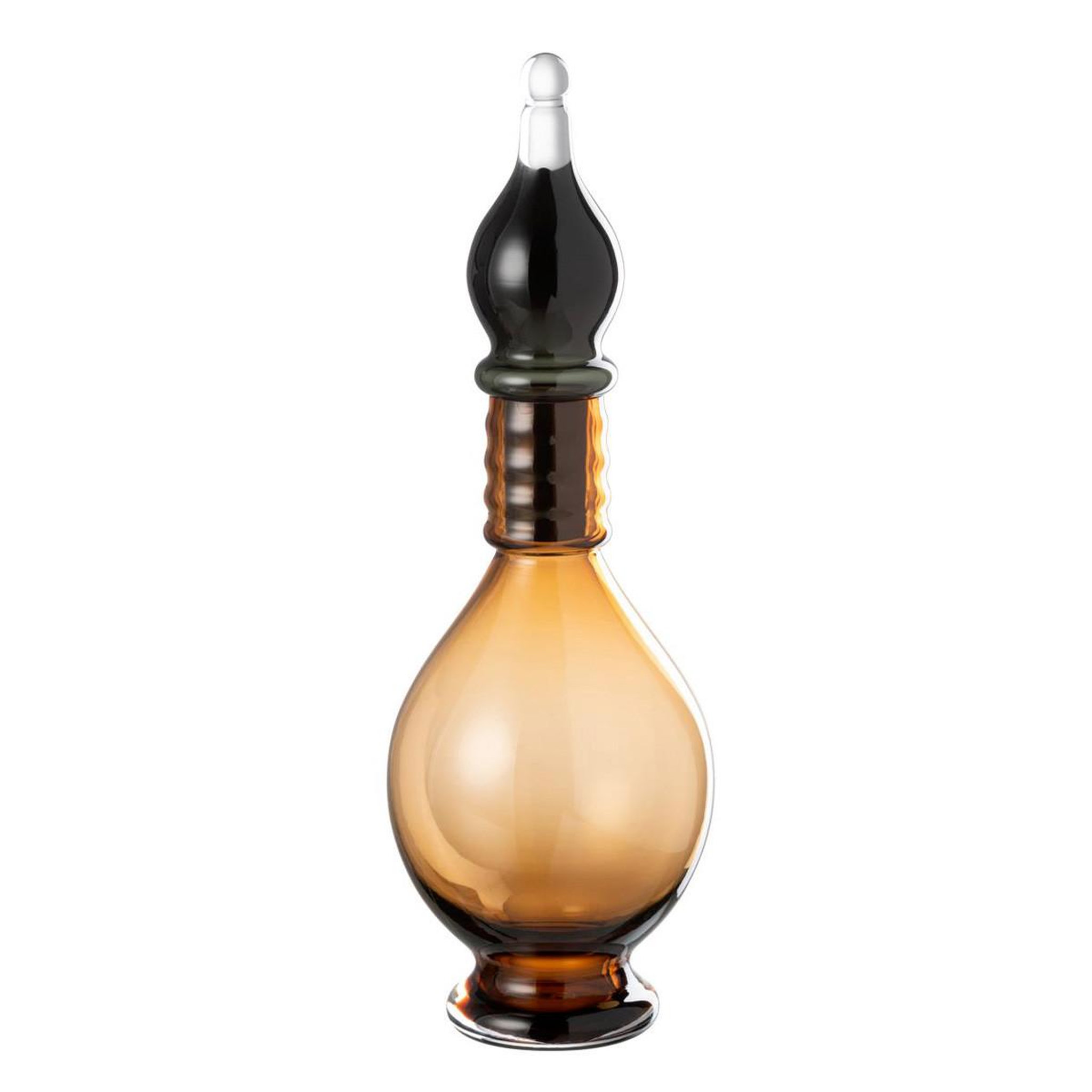 J-LINE Vase bouchon fiole en verre  jo  40cm marron