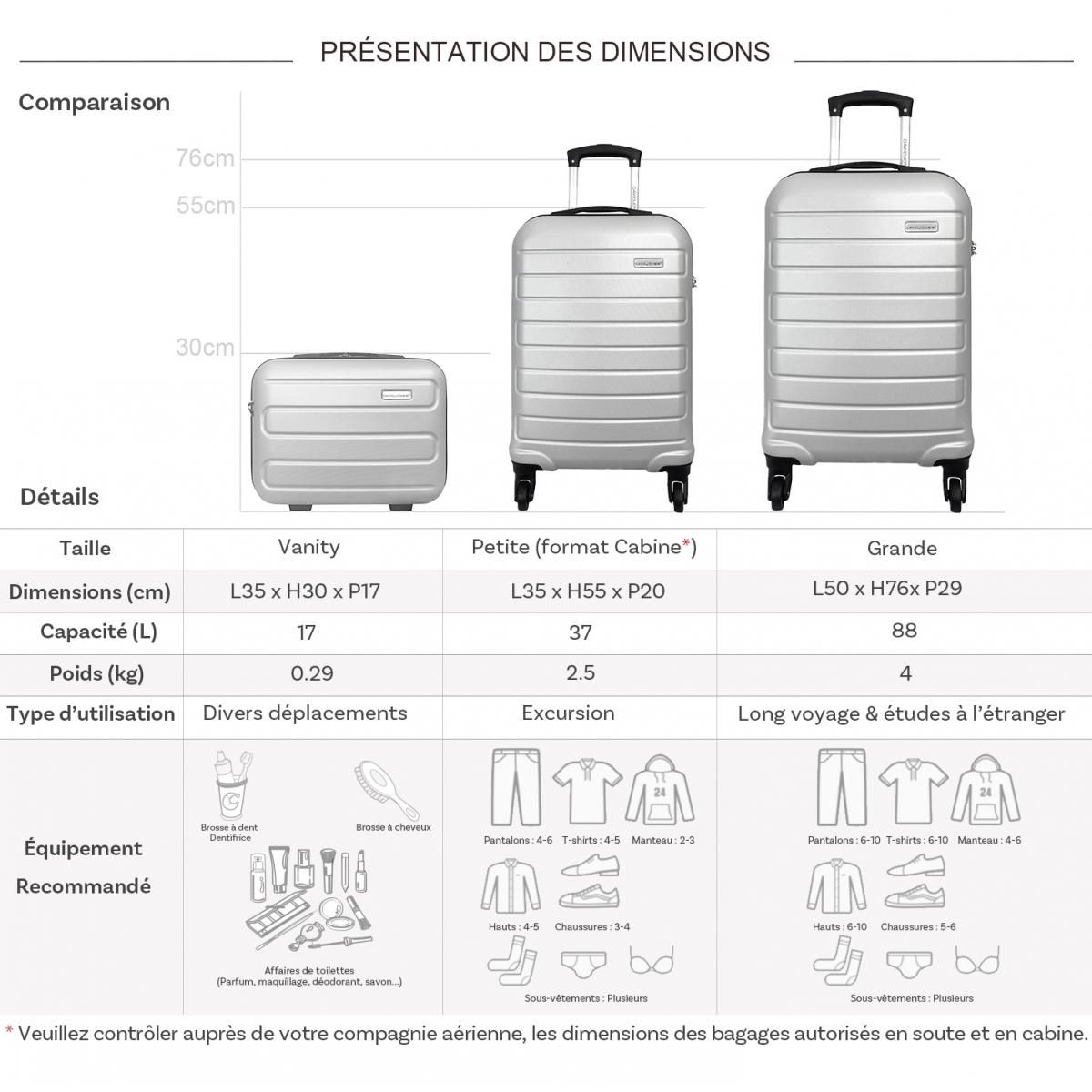 David Jones Lot 2 valises cabine et soute et vanity rigides