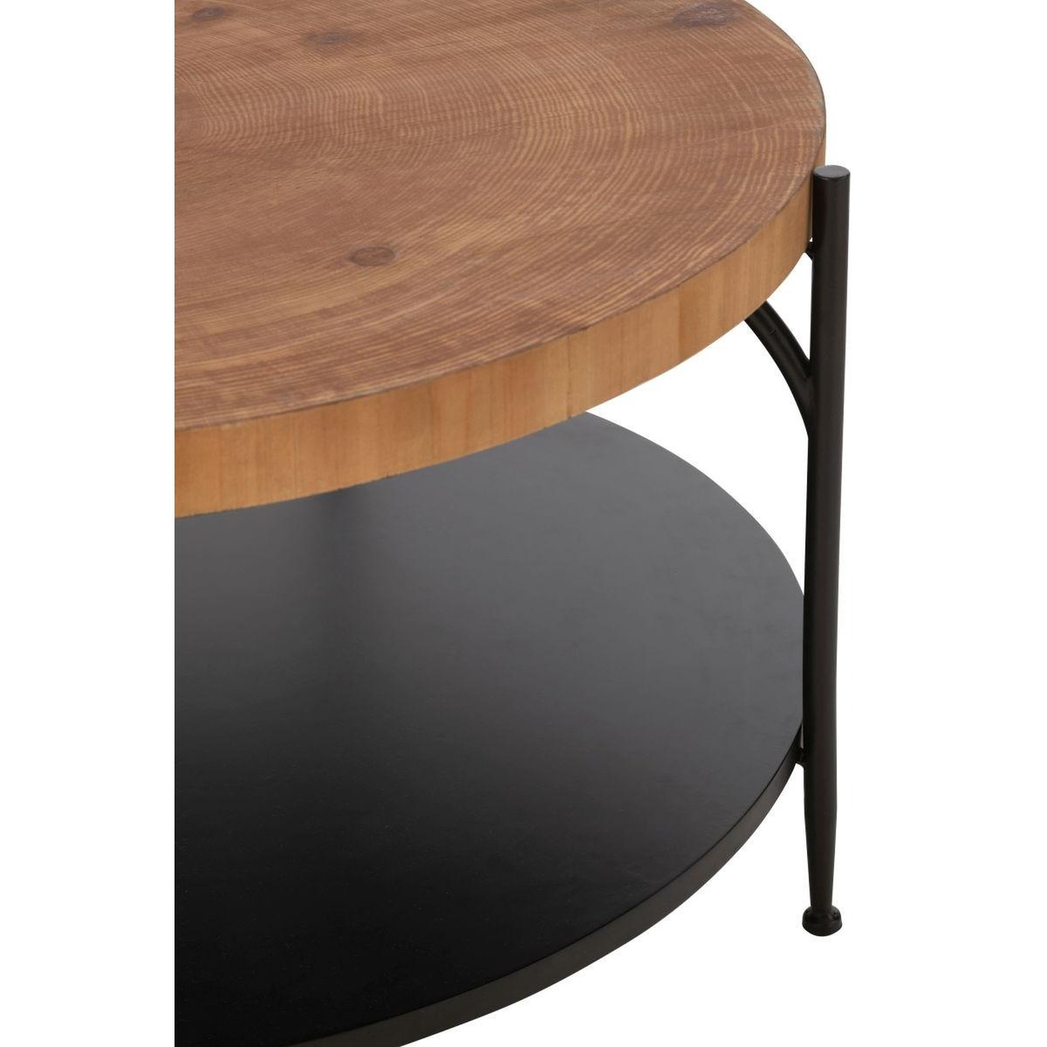 Voir la diapositive 4 : J-LINE Table basse avec étagère  mia  80cm naturel & noir