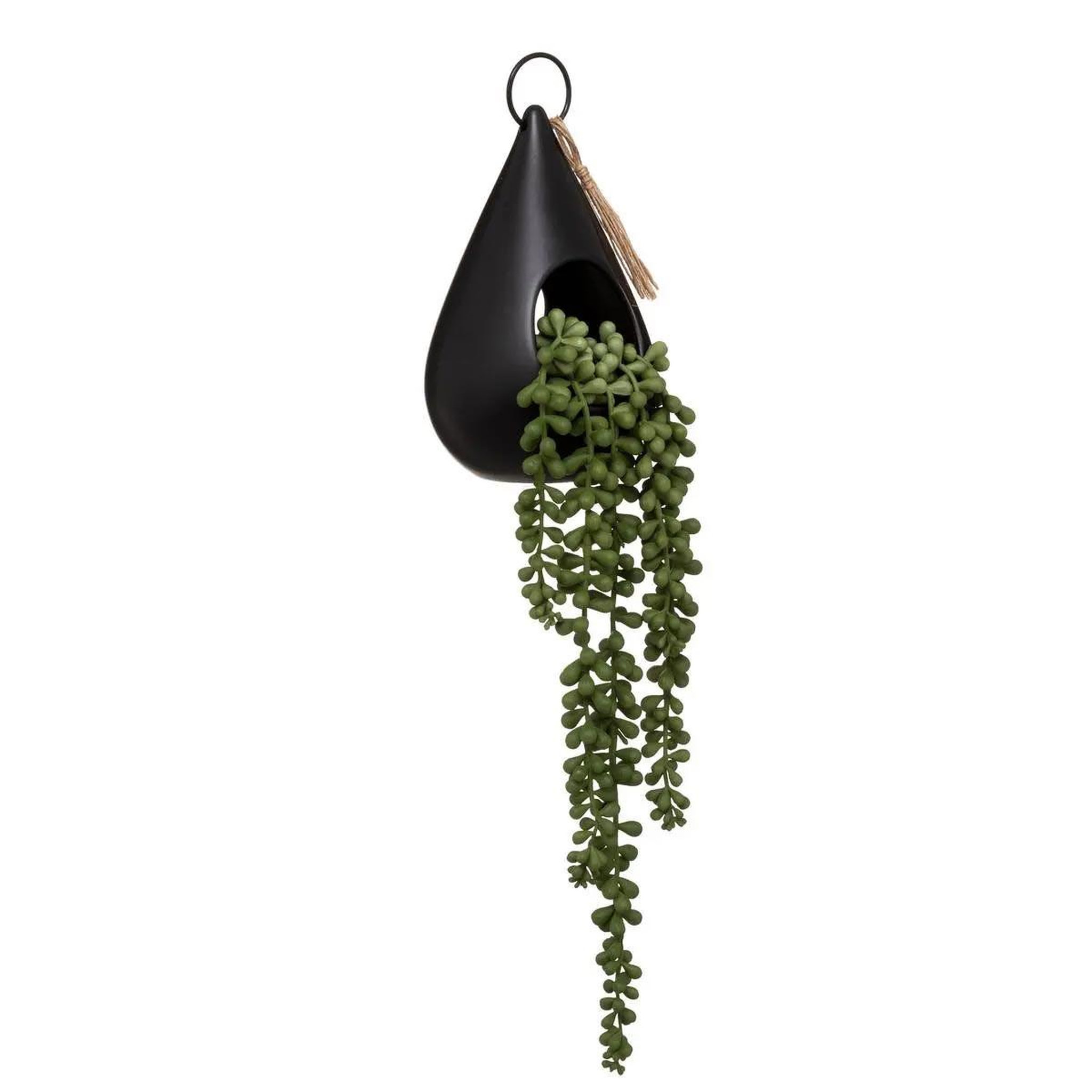 ATMOSPHERA Plante artificielle suspendue  tropique  50cm noir
