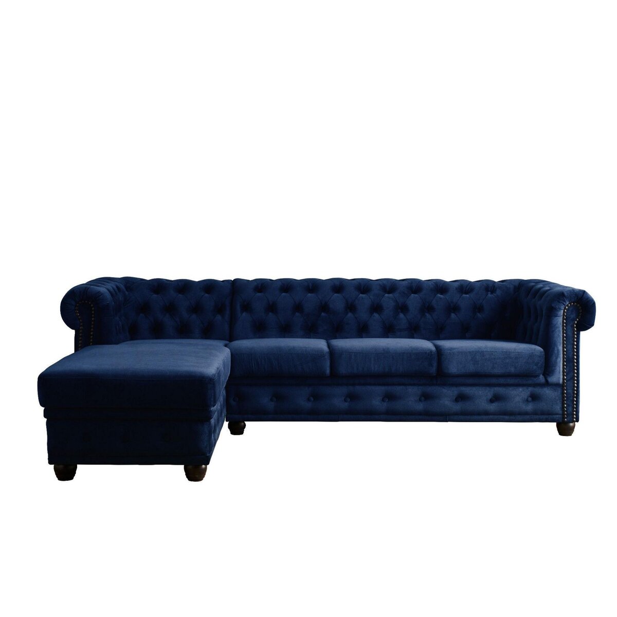 LISA DESIGN William - canapé chesterfield d'angle gauche - 4 places - en velours