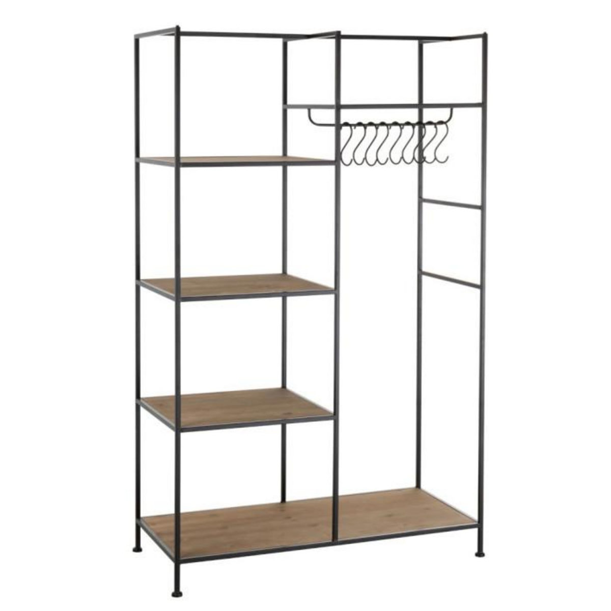 Paris Prix Étagère & Penderie en Métal  Rack  180cm Noir