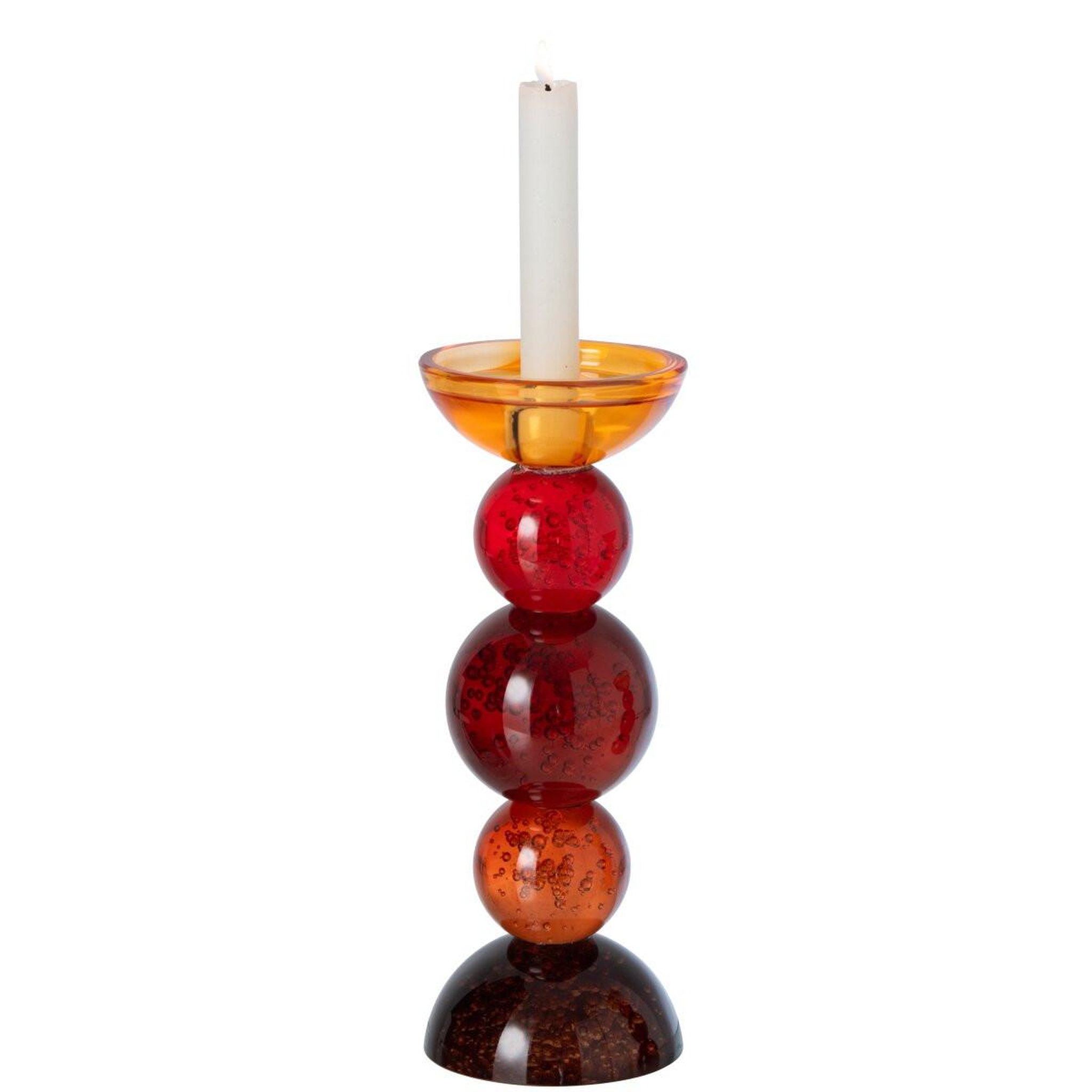Voir la diapositive 2 : J-LINE Bougeoir Boules en Verre  Ilias  26cm Multicolore