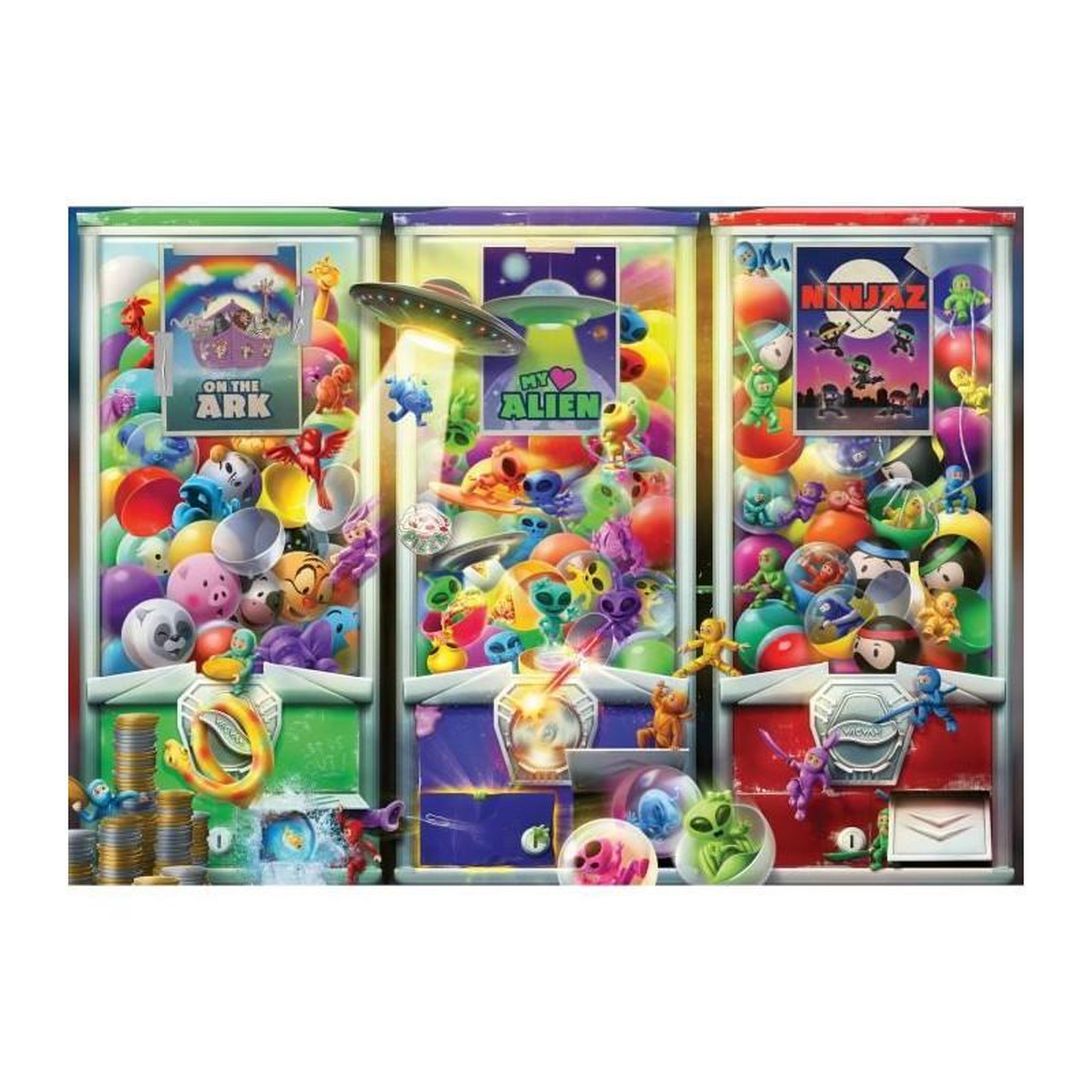 RAVENSBURGER Puzzle 1000 pièces Animaux, Aliens et Ninjas – Ravensburger – Dès 14 ans – Adulte