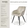 Voir la diapositive 6 : tectake Chaise style scandinave rembourrée aspect velours crème/noir