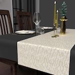 SOLEIL D'OCRE Chemin de table festif imprimé GOLD, par Soleil d'Ocre. Coloris disponibles : Blanc, Noir