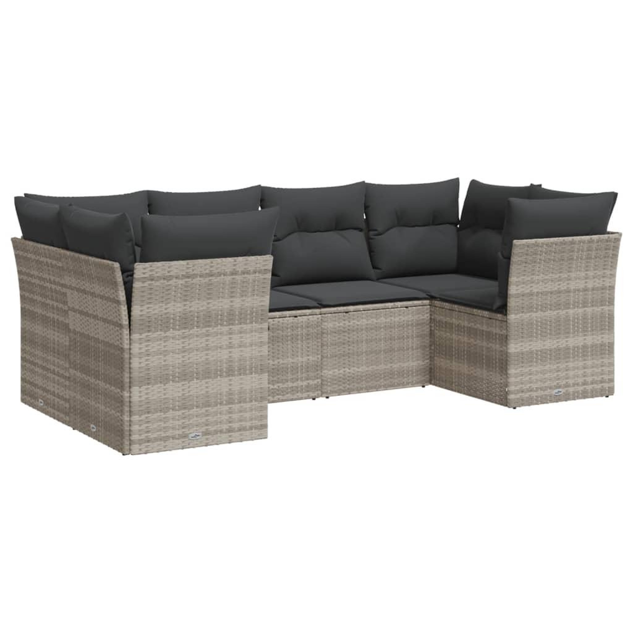 Voir la diapositive 2 : VIDAXL Salon de jardin 6 pcs avec coussins gris clair resine tressee