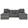 Voir la diapositive 4 : VIDAXL Salon de jardin 4 pcs avec coussins Resine tressee Gris