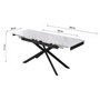 Voir la diapositive 4 : Habitat et Jardin Table à manger extensible en céramique 6 à 10 personnes  Celeste  - Blanc marbré gold