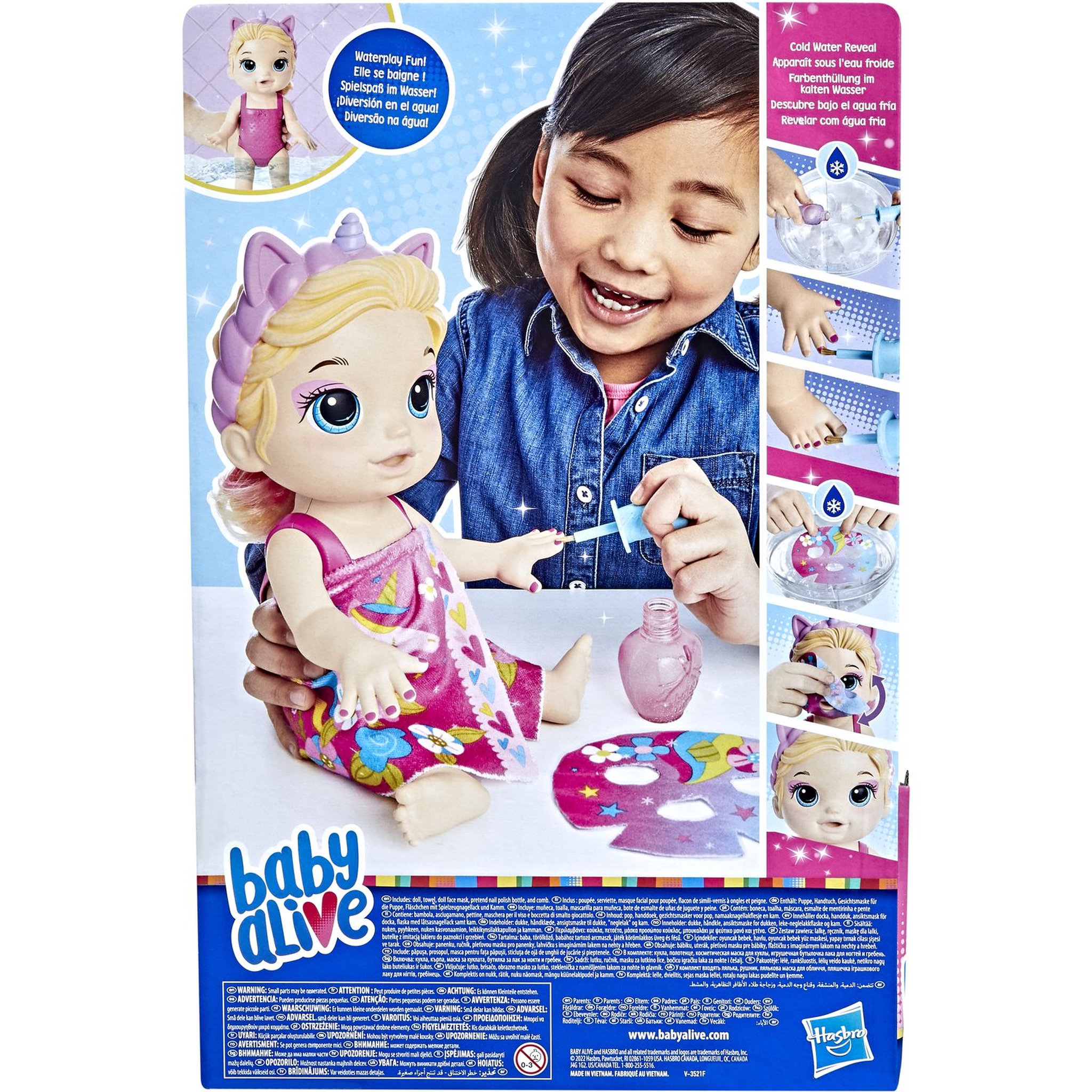 Voir la diapositive 4 : HASBRO Bébé Alive cheveux blond Licorne 