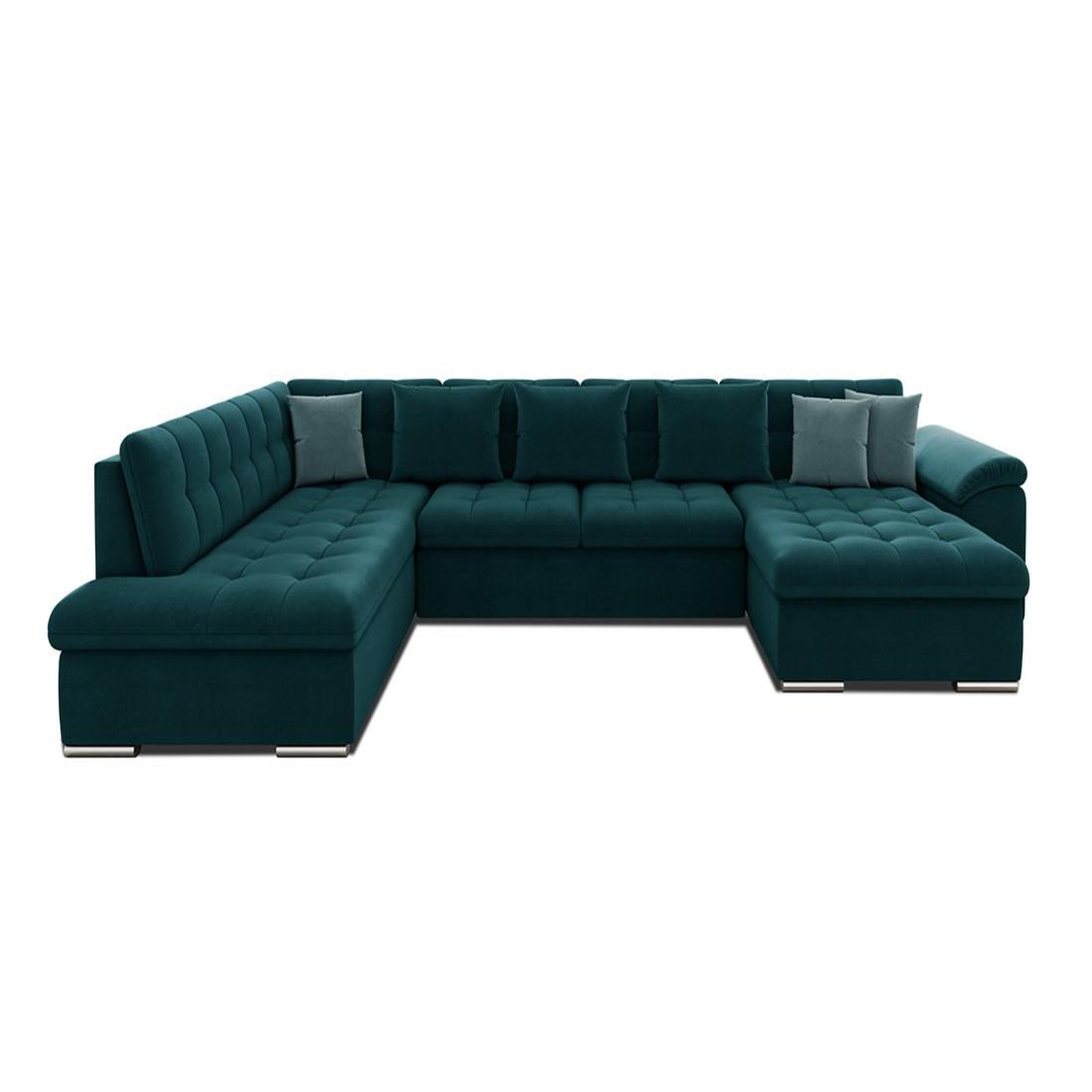 Voir la diapositive 5 : BEST MOBILIER Chuck - canapé panoramique xxl - convertible avec coffre - 7 places - gauche