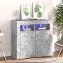 Voir la diapositive 1 : VIDAXL Buffet avec lumieres LED gris beton 80x35x75 cm