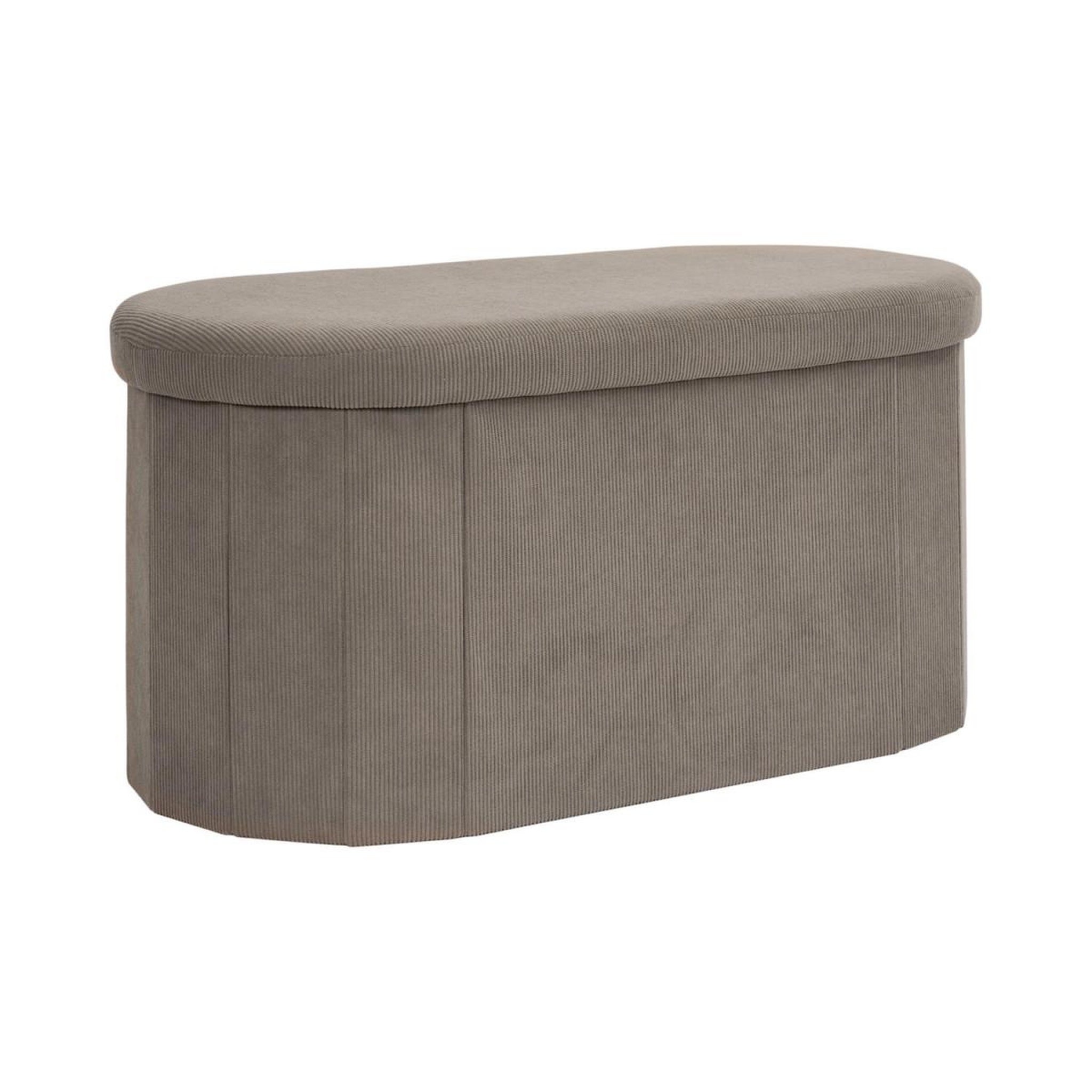 The Home Deco Factory Banc coffre pliable côtelé  jules  76cm taupe