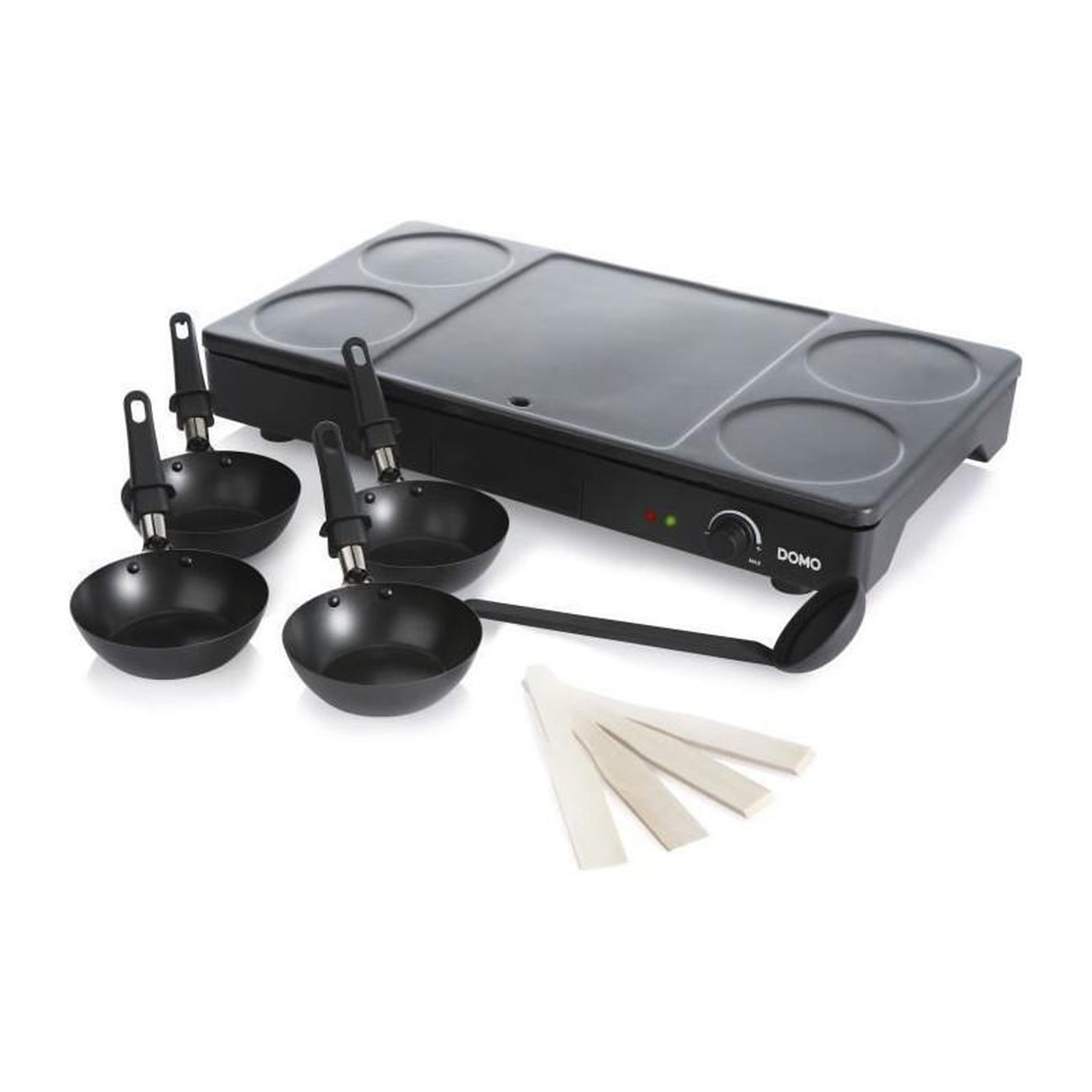 Voir la diapositive 4 : Domo Set mini woks, crêpière et gril 1000w noir - DO8712W