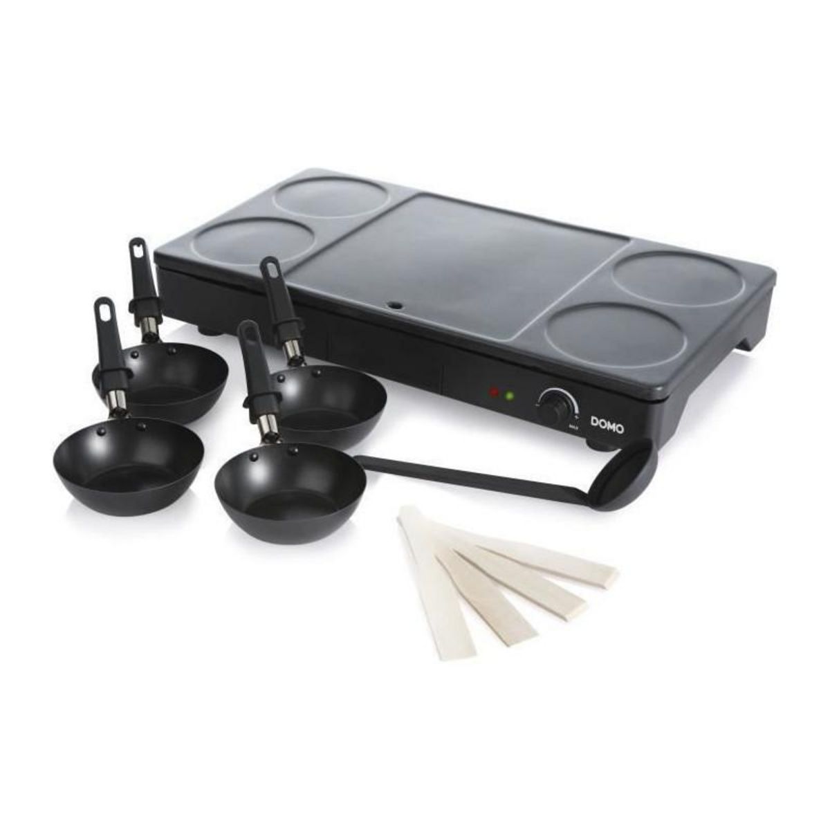 Domo Set mini woks, crêpière et gril 1000w noir - do8712w