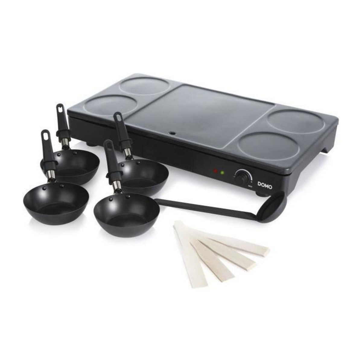 Domo Set mini woks, crêpière et gril 1000w noir - do8712w