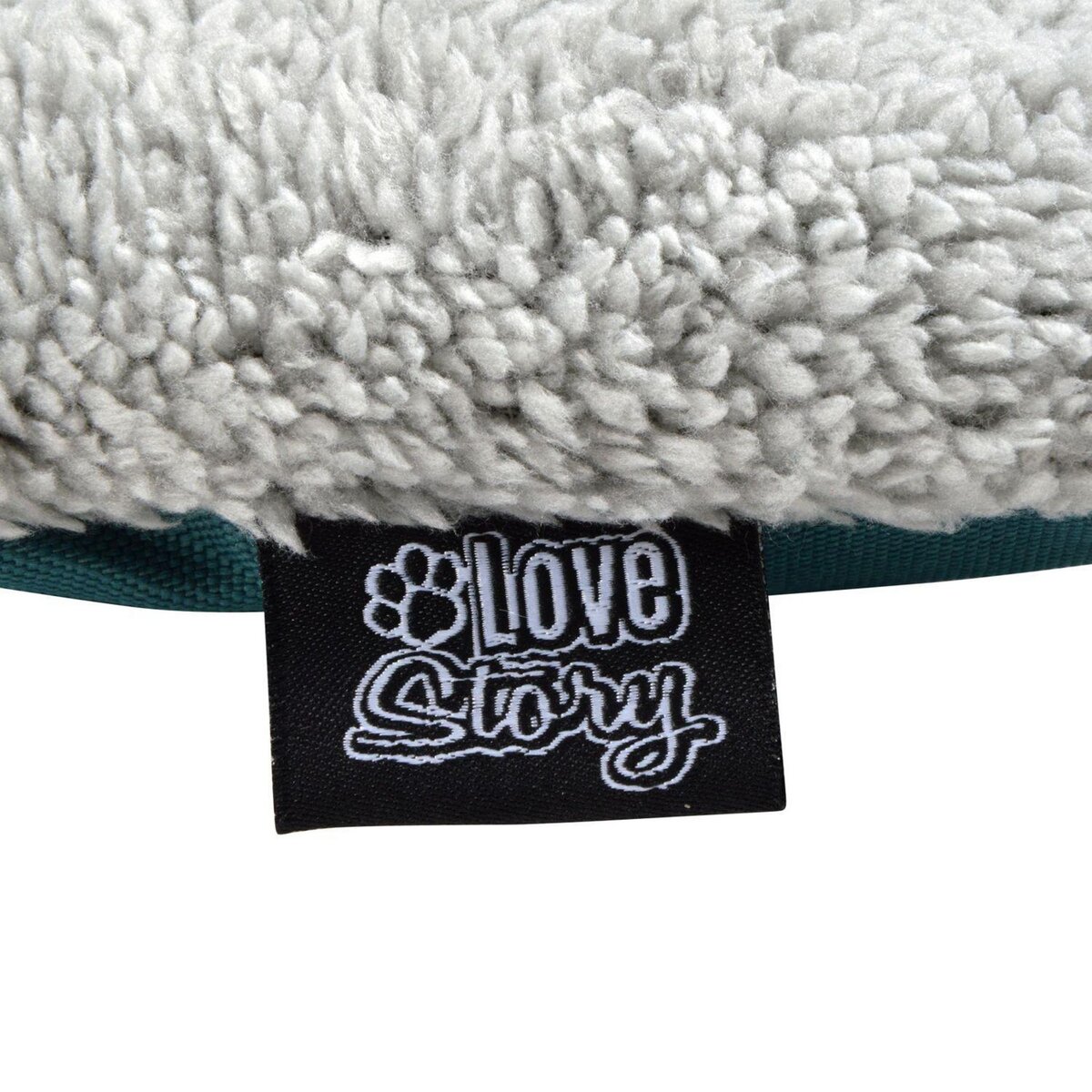 LOVE STORY Couchage de voyage en sherpa - 80 x 50 cm - Bleu