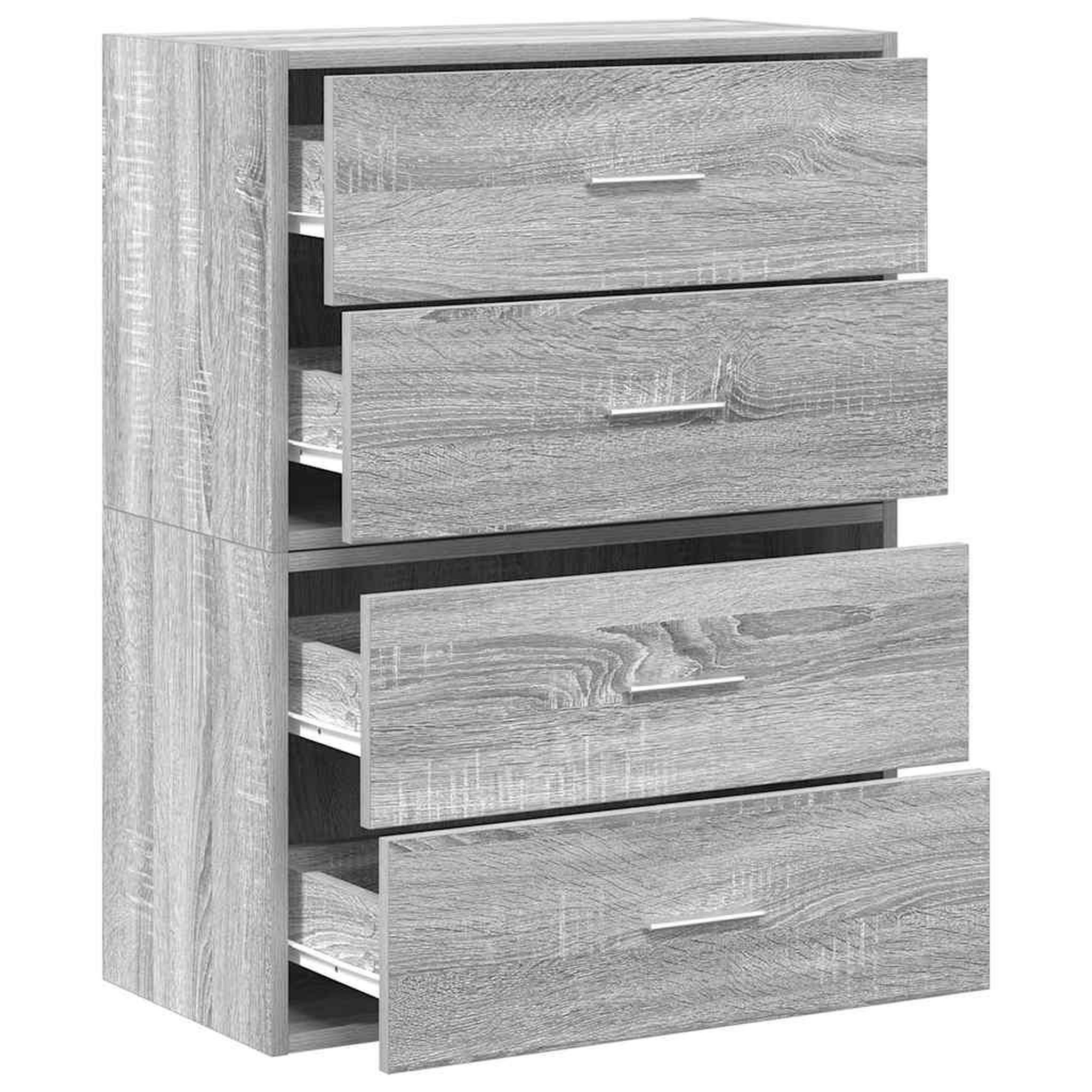 Voir la diapositive 5 : VIDAXL Armoires avec 2 tiroirs 2 pcs sonoma gris bois d'ingenierie