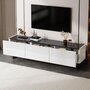 Voir la diapositive 5 : MERAX Meuble tv blanc+noir 170 cm mdf